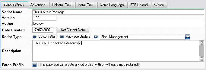 Script Settings